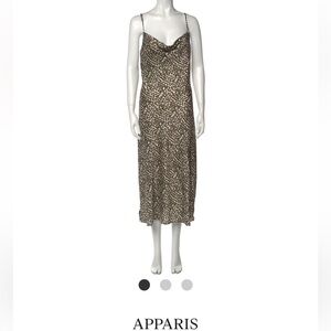 APPARIS animal print long midi slip dress medium